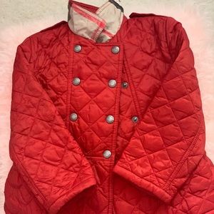 Children’s Red Burberry Quilted Jacket- size 2t